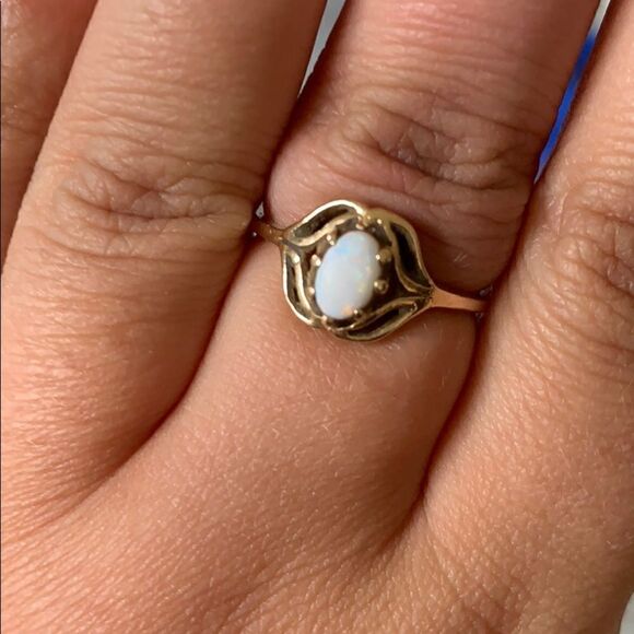 Opal dainty ring